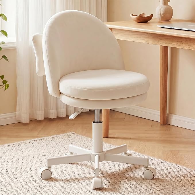 GTPLAYER Small Ergonomic Tall Office Chair, Computer Desk Chair with Wheels Versatile Height Use: Office to Bar Stools (or Standing Desk), Vanity Chair with Back PU Leather Shell Design for Gift