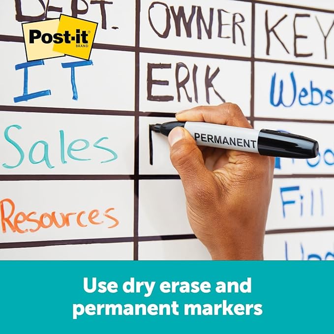 Post-it Flex Write Surface, 3 x 2 ft, The Permanent Marker Whiteboard Surface