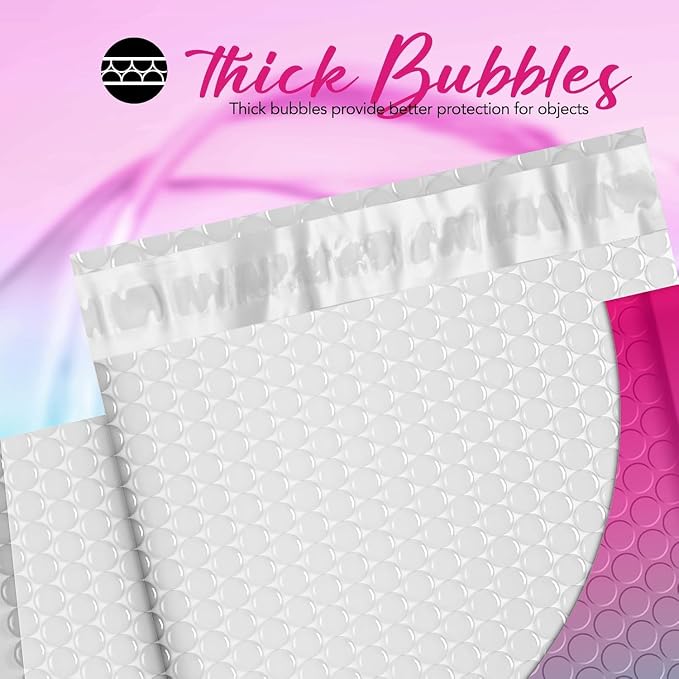 Fuxury Bubble Mailers 6x10 Inch 600 Pack Padded Envelopes Usable Size 6x9" | Thick Mailing Envelopes Bubble Opaque Padded Mailers Shipping Bags for Mailing Jewelry Makeup Small Business #0 PinkGreen