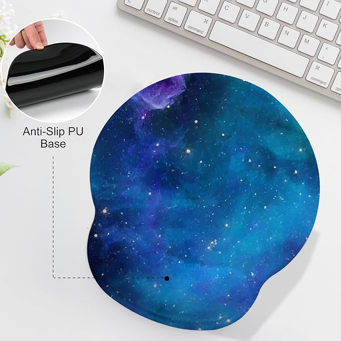 The Stars Mouse Pad with Gel Wrist Support, Smooth Surface Ergonomic Mouse pad, Non-Slip Pain Relief Desk Mat for Gaming, Work & Office Desktop