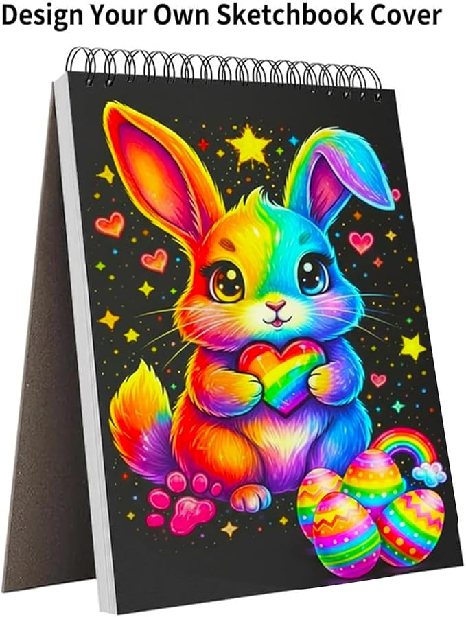 Soucolor 9" x 12" Sketch Book, 100 Sheets Top Spiral Bound Sketchbook with Acid-Free 68lb/100gsm Thick Drawing Paper, Art Sketch Pad for Kids, Adults & Artist, Professional Art Supplies for Beginners