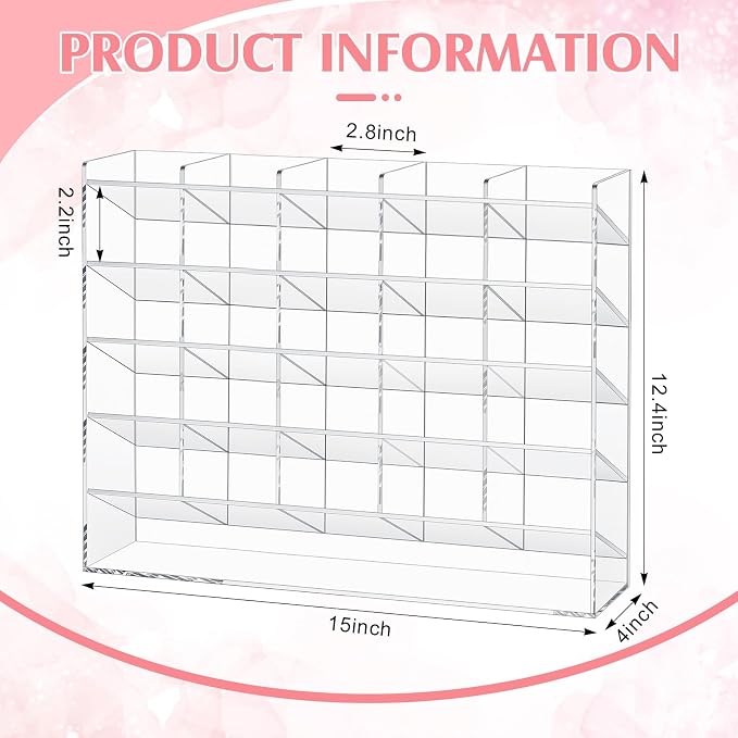 MotiMind Acrylic Pen Organizer Storage for 300 Markers Vertical Marker Organizer Acrylic Pen Display Holder for Office Desk Desktop Stationery Pencil Storage, Clear, 15 x 4 x 12.4 Inch