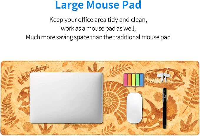 Retro Fossils Mouse Pad XL Large Mousepad Non Slip Rubber Base Desk Mat for Laptop Computer Gaming 31.5" X 12"