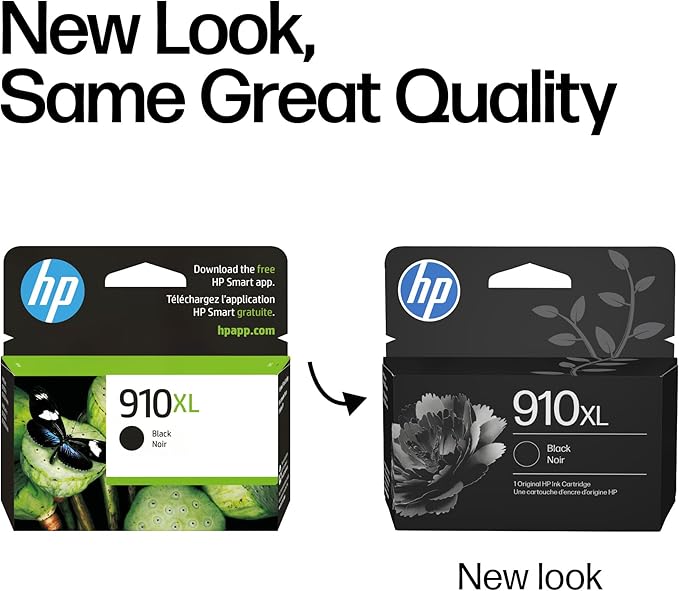 HP 910XL Black High-Yield Ink Cartridge | Works with OfficeJet 8010,8020 Series,OfficeJet Pro 8020,8030 Series | Eligible for Instant Ink-| 3YL65AN,(Pack of 2)