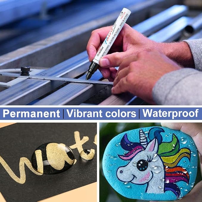 Overseas Light Purple Paint Pens Permanent Markers, 2 Oil Based Makrers | Medium Tip, Waterproof, Quick Dry, Fade Resistant, Bright Colors Marker Pen for Metal, Wood, Plastic, Rock, Rubber, Canvas
