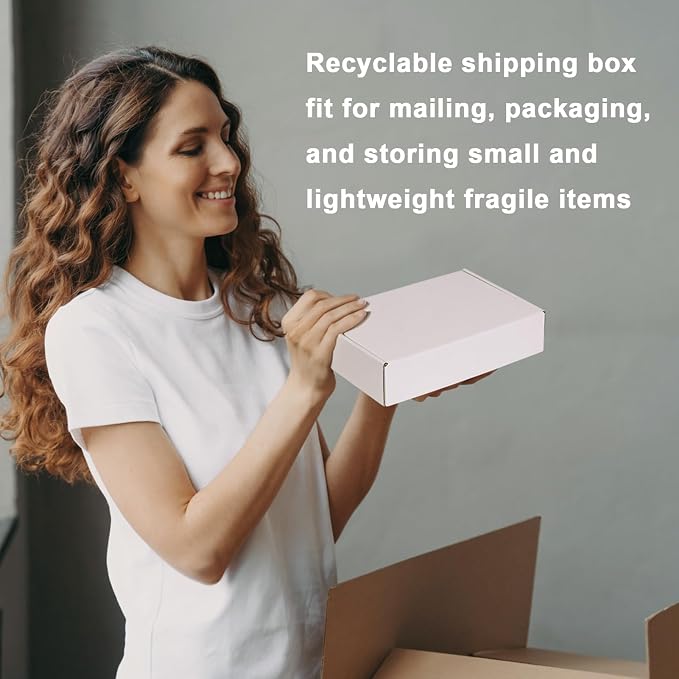MEBRUDY 6x4x2 Inches Shipping Boxes Pack of 50, Small Corrugated Cardboard Box for Mailing Mailer Packing, All White