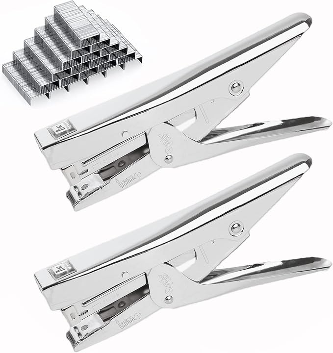2 Pack Heavy Duty Office Stapler, 20 Sheets Capacity, 4000 Staples, No-Jam, Fast Reload, Silver, Classic