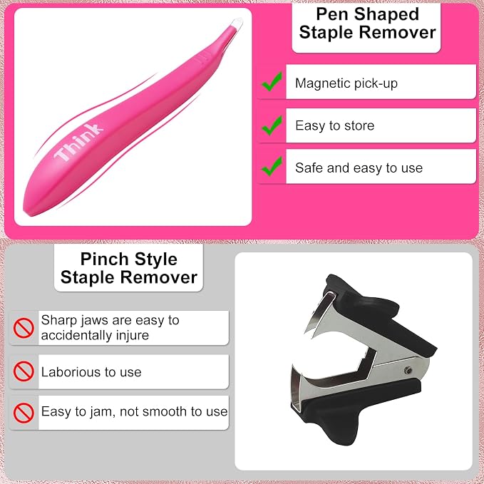 Magnetic Staple Remover 5 Pack | Ergonomic Staple Puller, Quick and Effortless Staple Removal, for School & Home Office