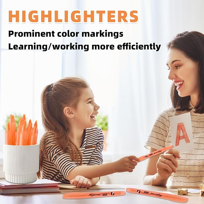 Cgerma Orange Highlighters, 36 Pack, Chisel Tip Highlighter Pack, Quickly Drying, Perfect for Students Kids Adults, Office, School, Classroom Supplies
