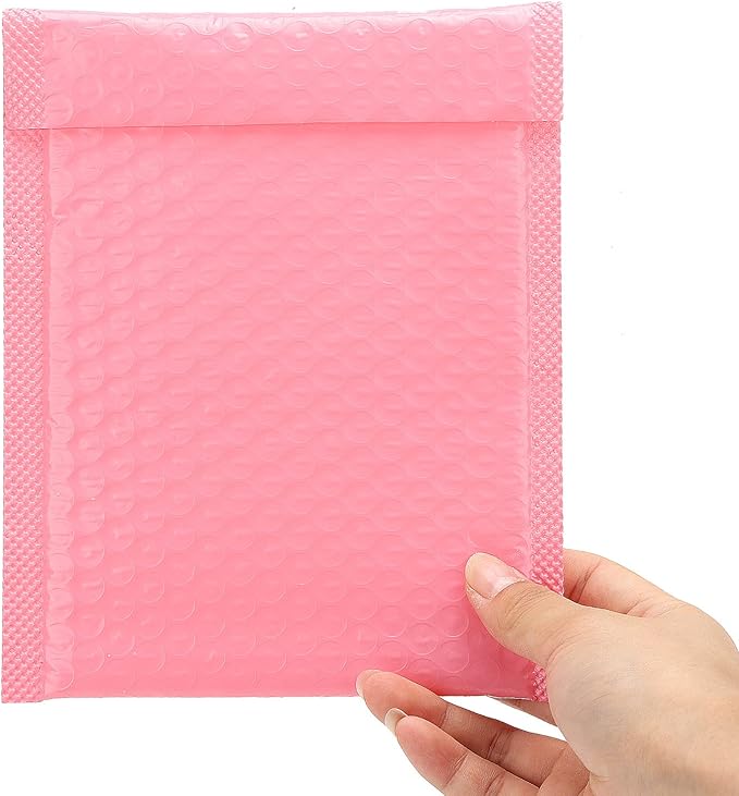 40 pcs Bubble Mailer Envelopes 7 x 5.2 Inch, Waterproof Self Seal Bubble Envelopes Padded Mailers for Small Business, Pink