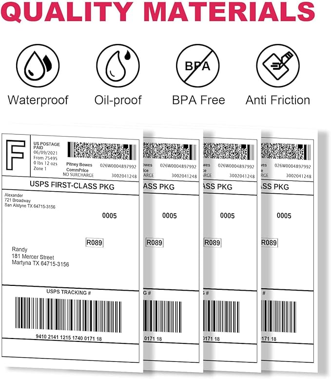 Direct Thermal Labels 4x6-450 Labels/Roll, Thermal Shipping Labels for Zebra 2844 ZP-450 ZP-500 ZP-505, 18 Rolls, 8100 Labels(NOT for DYMO)
