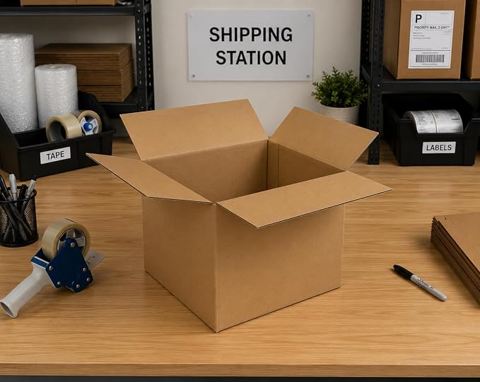 Corrugated Cardboard Boxes, 12 x 9 x 9 inch, 25 pack