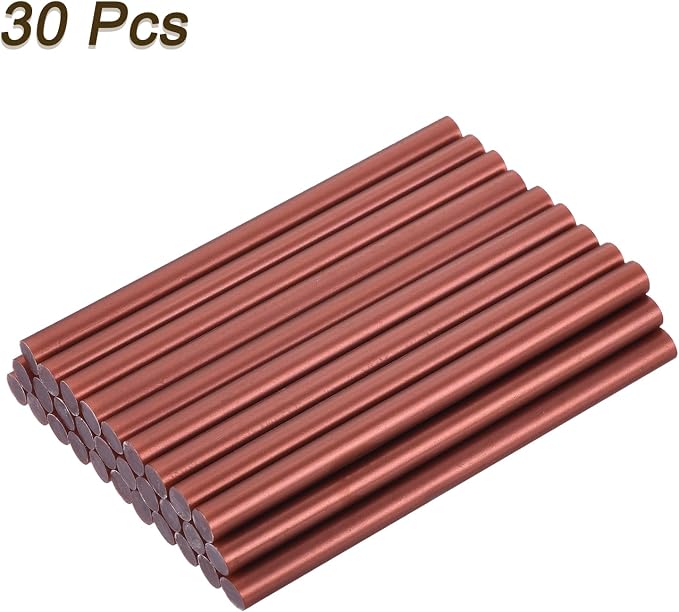 uxcell 30pcs Mini Hot Glue Gun Sticks 4-inch x 0.27-inch High Sticky Small Hot Glue Sticks for Glue Gun, Burgundy Red