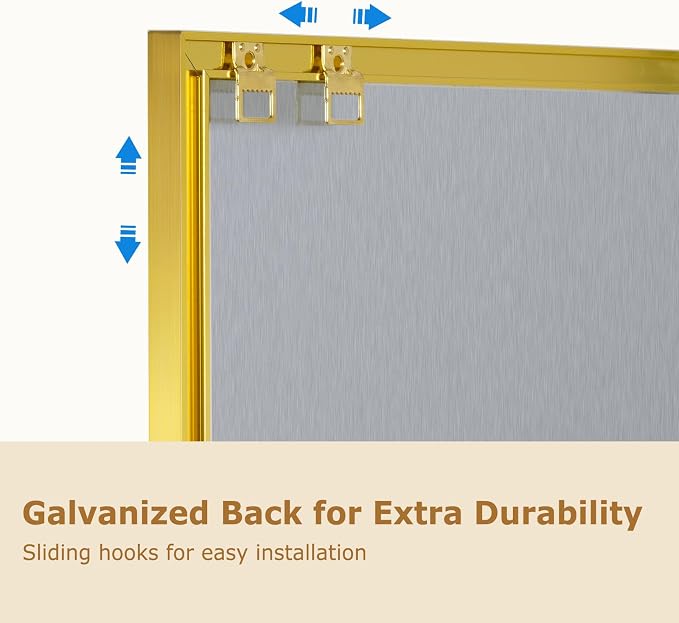 Magnetic Whiteboard, 24" x 18" Dry Erase White Board for Wall | Gold Aluminum Frame, Easy to Write and Erase, Wall Mounted, Presentation Board, for Home, Office, School, Kitchen