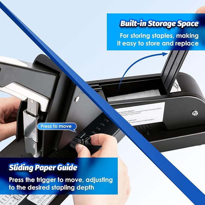 Heavy Duty Long Reach Stapler with 4000 Staples for Booklets | Frifreego Long Arm Stapler with 200 Sheets Capacity, 9.84" Adjustable Stapling Depth Suitable for Booklets & Office document