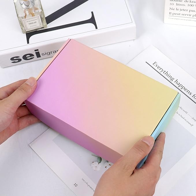 Shipping Boxes Small 7x5x2", Colorful Corrugated Cardboard Boxes 15 Pack, Mailer Boxes for Small Business Mailing Packaging