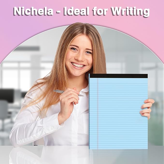 3 Pcs Legal Pads 8.5 x 11 Blue Note Pads 8.5 x 11 Notepad Total 75 Sheets, Micro Perforated Writing Pads Color Lined Paper College Ruled Pad of Paper Notebook To-Do List for School & Office Supplies