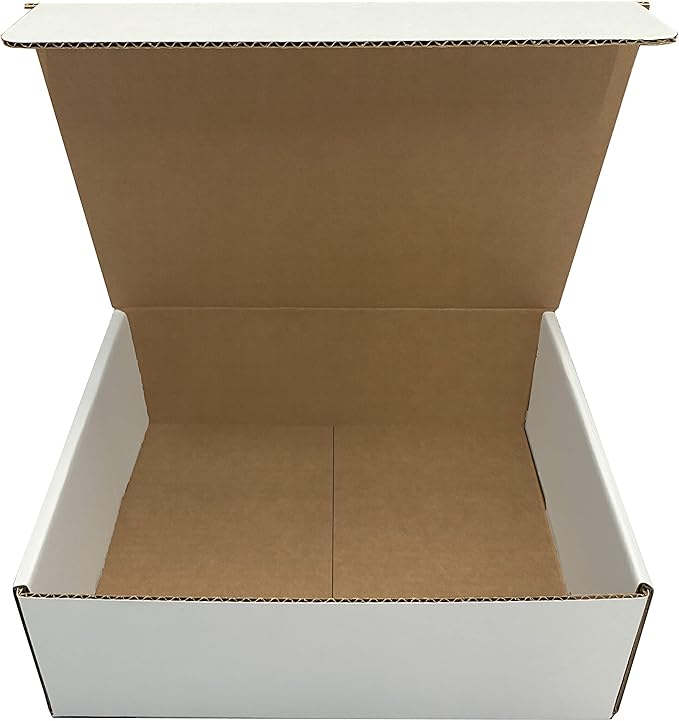 Amazon Basics Mailer Shipping Box, 50 Pack, White, Cardboard Box for Packaging Small Business for 12.13 x 9.75 x 4 inches
