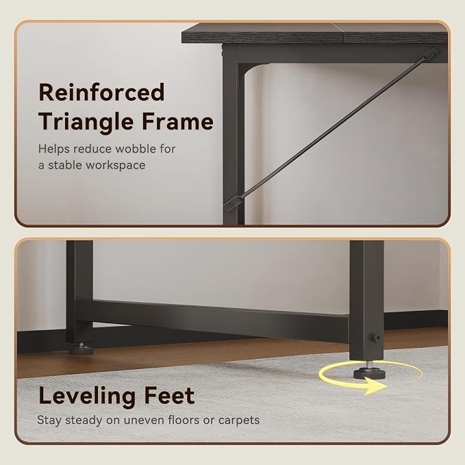 Coleshome 79 Inch Computer Desk with Power Outlet | Extra-long workspace • Supports multi-monitor setups • Stable steel frame • Spacious legroom • Home office & gaming