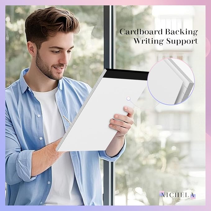 Nichela 2 Pack Legal Pads 8.5 x 11 White Note Pads 8.5 x 11 Notepad Micro Perforated Writing Pads Lined Paper Pads Wide Ruled Pad of Paper 30 Sheets Notebook for To-Do Lists, School & Office Supplies