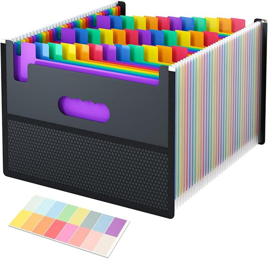EOOUT Accordion File Organizer 36 Pockets, Letter A4 Size Expanding File Folder, Large Capacity Document Organizer with Blank Label for Office School