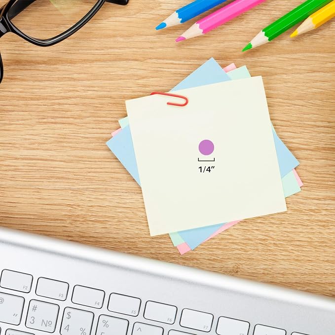 Violet Dot Stickers, 1/4 Inch, 1000/Roll | Writable Semi-Gloss Violet Circle Labels for Offices, Retail and Classrooms. Made in USA