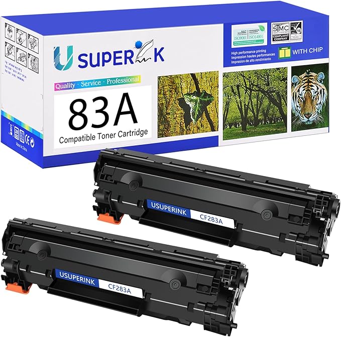 83A Toner Cartridge Black Compatible Replacement for HP 83A CF283A Toner Cartridge Work with LaserJet Pro MFP M125nw M201dw M201n M225dw M127fw M127fn M125a Printer,2-Pack