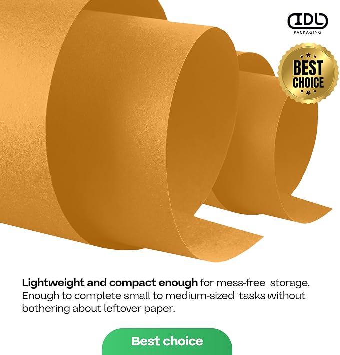 Orange Kraft Paper Roll 36" x 1200" (100 feet) with Cutter - USA-Made Gift Wrapping Paper for Packing, Moving, Shipping & Crafts/Arts - 100% Recyclable Natural Craft Material by IDL Packaging | Gift Wrapping Paper for Packing, Moving, Shipping & Crafts...