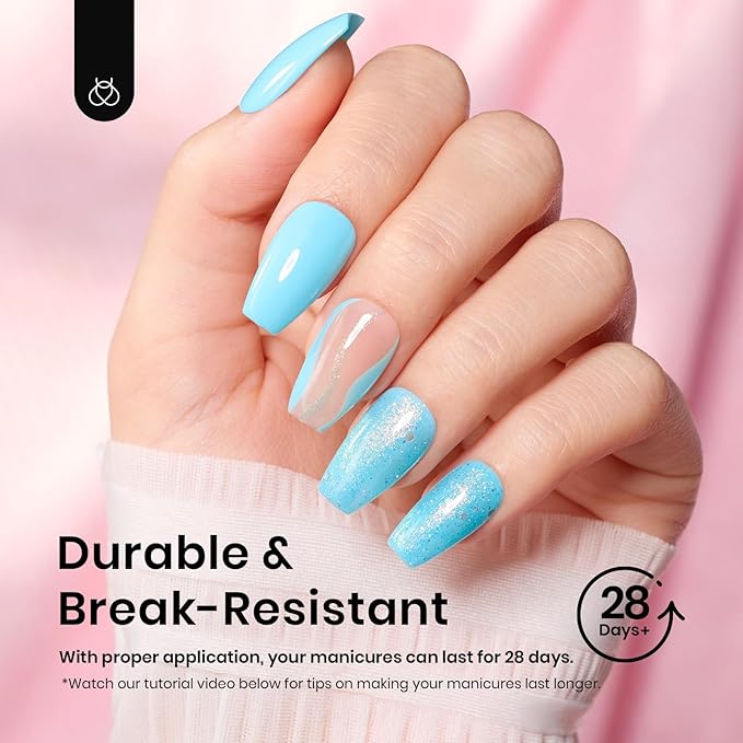 Beetles Gel Nail Tips Short Coffin 576 PCS Half Matte Pre-shape Short Fake Nails 12 Sizes Full Cover Acrylic False Nails Extension DIY Manicure Gifts for Women