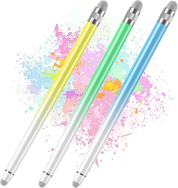 Bopomofo 3PCS Stylus Pen for Touchscreen,High Sensitivity & Precision | Metal Barrel,Fiber Tip,No Charging,Compatible with iPhone iPad Android Microsoft Surface Nintendo Switch Touch Screen