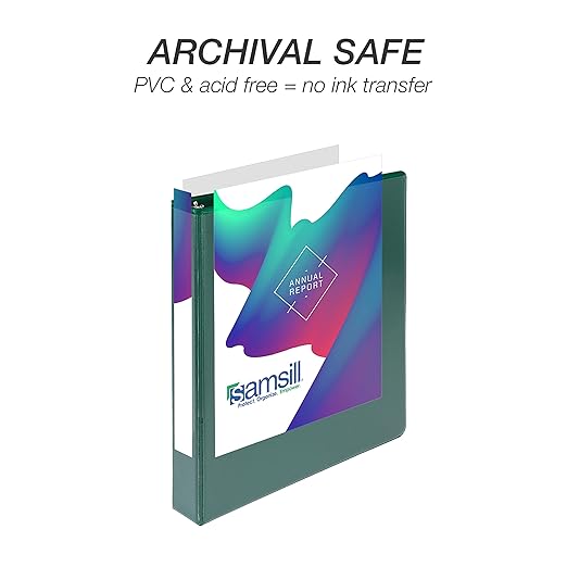 Samsill Durable 1 inch 3 Ring Binder, D Ring Binder, 100% Recycled Chipboard, Green
