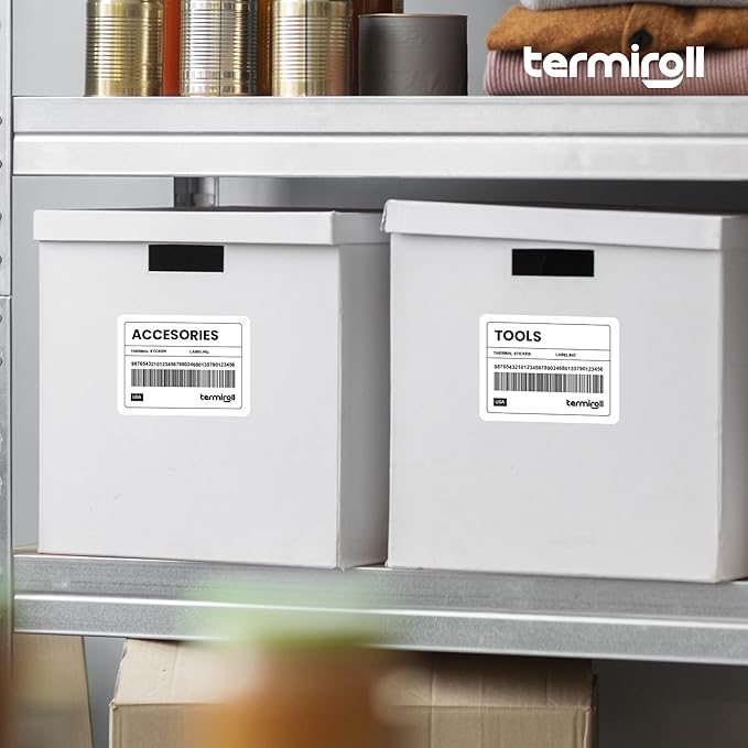 4x3 Direct Thermal Labels – 500 Labels/Roll, Product & Inventory Barcode Labels, No Ink Required, Smooth Feeding for Rollo, Zebra & MUNBYN Printers