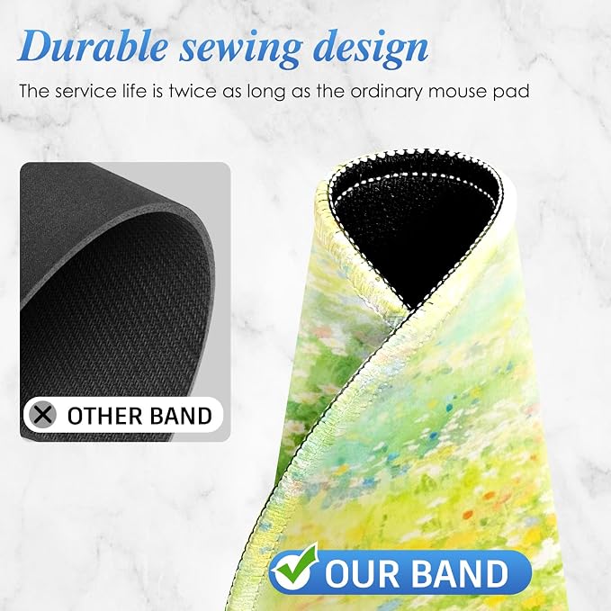Round Mouse pad, high-end Texture, Sewn Edge Design, Anti-Slip Rubber Base. 8.6 x 8.6 inches (Meadow)