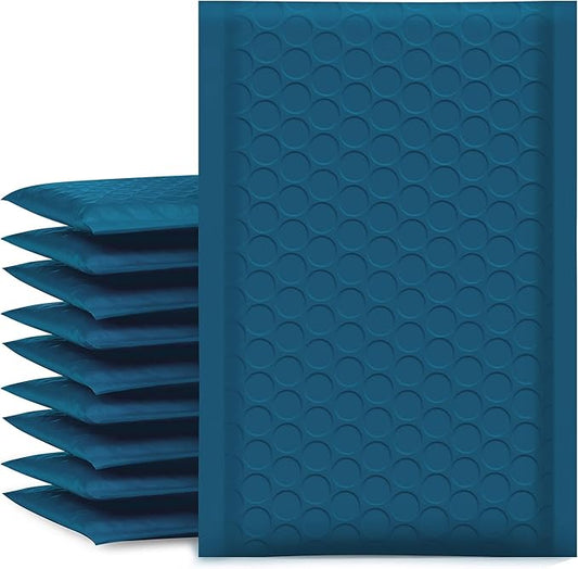UCGOU Bubble Mailers 4x8 Inch Navy Blue 50 Pack Usable Size 4x7 Padded Envelope Small Business Mailing Packages Self Seal Adhesive Waterproof Boutique Shipping Bags for Jewelry Makeup Supplies #000