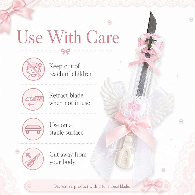Cute Box Opener Cutter, Package Opener, Small Plastic Box Cutter Retractable, Snap off Utility Paper Exacto Knife, Kawaii Desk Office Home Aesthetic Accessories Essentials, Stationery Craft Supplies