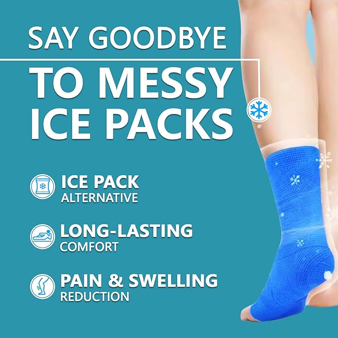 Ice Tape, Self Sticking Bandage Wrap （No Refrigeration Needed）Ice Wrap Instant Cold Compress Compression Tape Wrap, Athletic Muscle Tape, Athletic Tape for Pain and Swelling: Blue