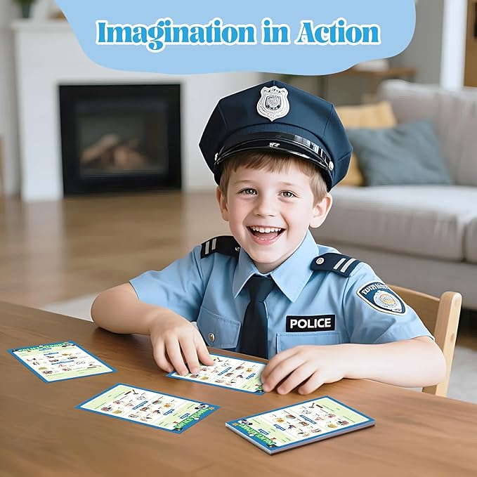 6 Pack Kids Pretend Play Notepads, 40 Pages Kids Playtime Pads, 4'' x 6'' Boys Theme Imaginative Role Play Activity Pads