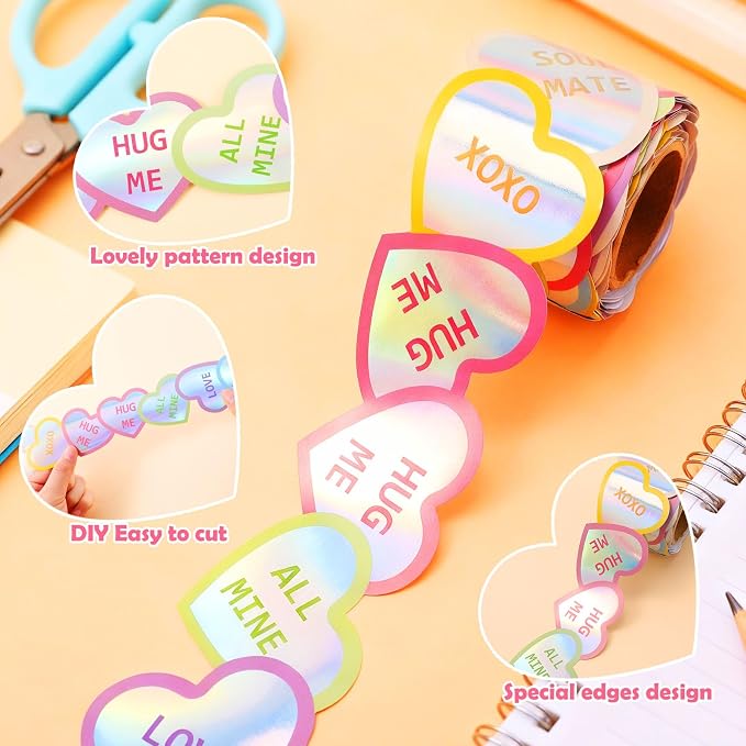32.8 Ft Valentine Heart Bulletin Board Borders Scalloped Trim | Conversation Heart Design, Borders for Classroom Office, Spanish Fiesta Wedding Party, Scalloped Edge