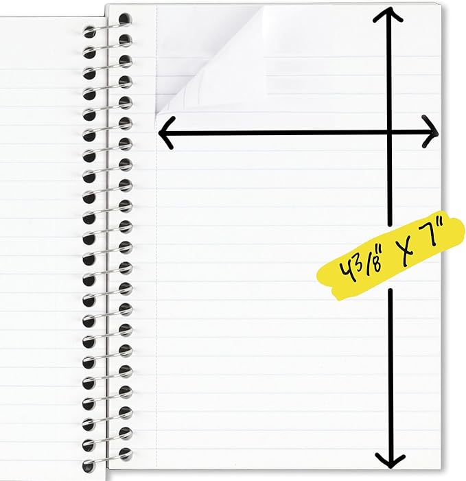 Five Star Spiral Notebook, 1 Subject, College Ruled Paper, 4-3/8" x 7", Personal Size, 80 Sheets, Fights Ink Bleed, Water Resistant Cover, Gray (450048AA3-ECM)