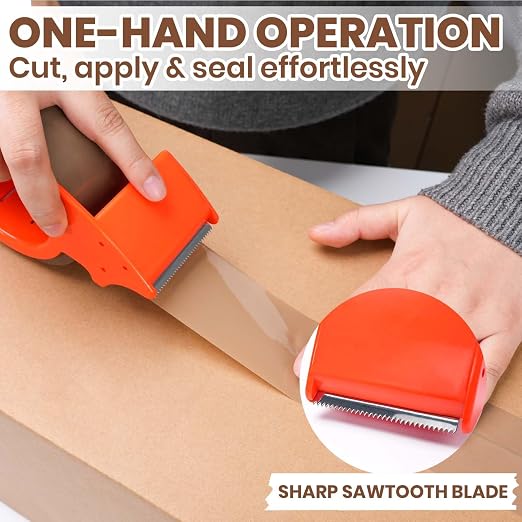 ADHES Brown Packing Tape with Dispenser, 1.88in x 55yds x 2.6mil | Heavy Duty Box Sealing Tape for Moving & Packaging, Strong Adhesive, 6 Rolls