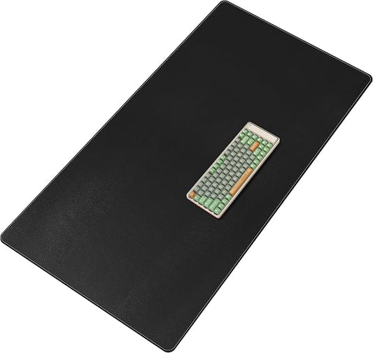 CENNBIE Leather Desk Pad Large, 47.2" x 27.5" Desk Mat Protector (Black) | Premium Stitched Edges Resist Wear. Waterproof, Non-Slip & Easy To Clean. Protects Desk From Scratches. For Office & Home.