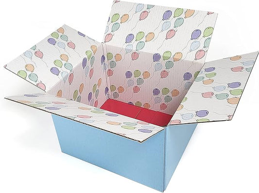 Great Papers! GiftIn Corrugated Shipping Box, Balloon Design, Care Package, for Gifts, Small Business, Weddings, and Classroom, 2 Pack (2022026)