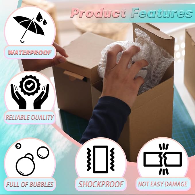 50Pack 9x12" Clear Bubble Out Bags, Double-Wall Cushioned Pouch for Packing | Double-Wall Shockproof Bubble Cushioning,Lightweight Durable,Ideal for Shipping,Moving Fragile Small Items Storage