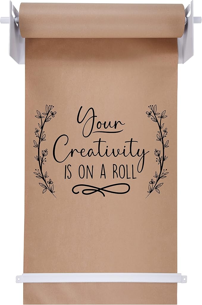 Jumbl 18” Wall Mounted Kraft Paper Dispenser | Hanging Paper Roll with Cutter for Kitchen, DIY Room, Office, Business, & More | Great for to-Do Lists, Menus, Grocery Lists, & Art Projects