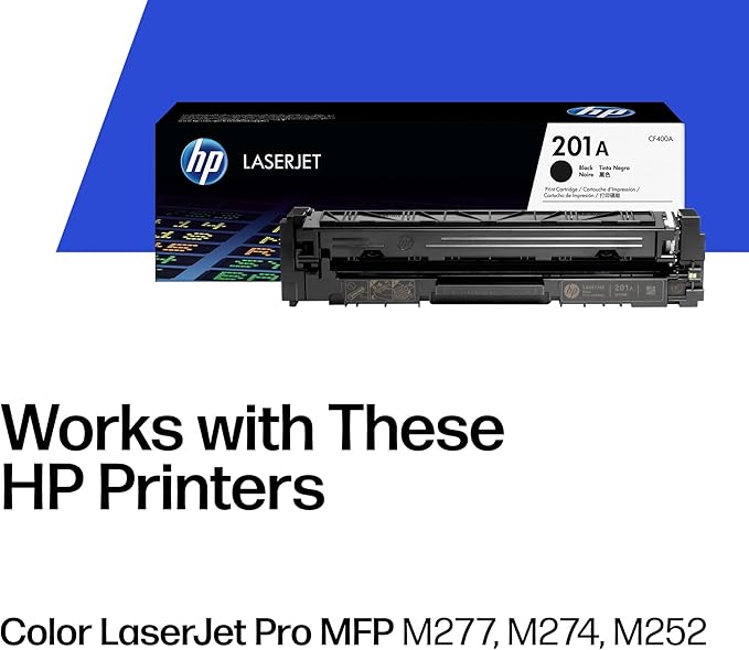 HP 201A Black Toner Cartridge Printers | Works with Color LaserJet Pro M252; Color LaserJet Pro MFP M277 Series | CF400A,(Pack of 2)