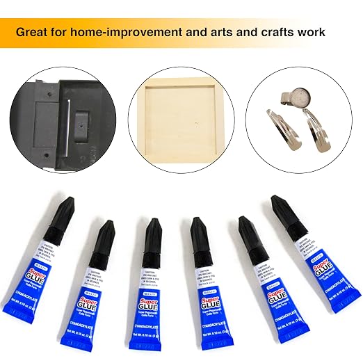 BAZIC Products Super Glue, 0.10 Oz, 6 Count | dries clear, super glue tubes, 0.10 oz each, Bonds metal, plastic, wood, ceramic, glass in seconds