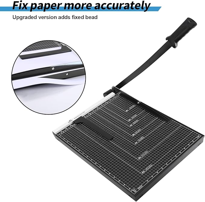 ISDIR Guillotine Paper Cutter 18" with Integrated Pressure Bar – Heavy Duty Metal Base, 15 sheet Capacity, Magnetic Guide & Safety Guard – Precision Trimmer for Cardstock, Crafts, DIY, Photos & Office
