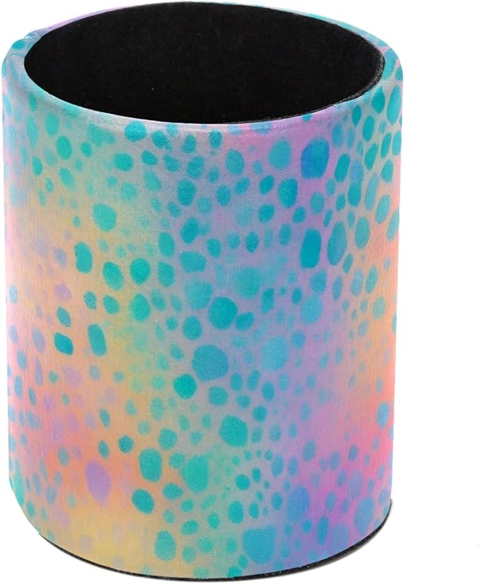 Leather Pen Holder for Desk, Leopard Print Pencil Cup Pen Organizer Makeup Brush Holder for Office Home Kids Countertop Desk Accessory Storage