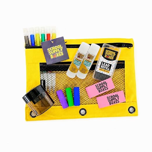 School Supply Boxes | Elementary School Essentials Bundle | (Pallet (180 Boxes) | Includes Binders, Folers, Filler Paper, Pencils, & More