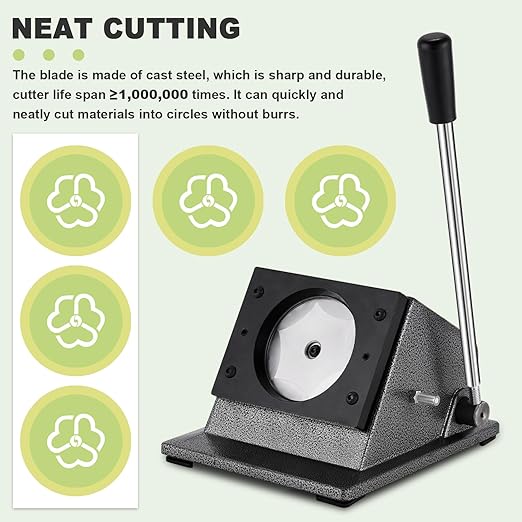 2. 618" Circle Cutter Punch Graphic Punch Die Cutter Button Paper Cutter Paper Cutter for Buttons, Compatible with Tecre 2 1/4" Pin Badge Button Maker Badge Punch Press